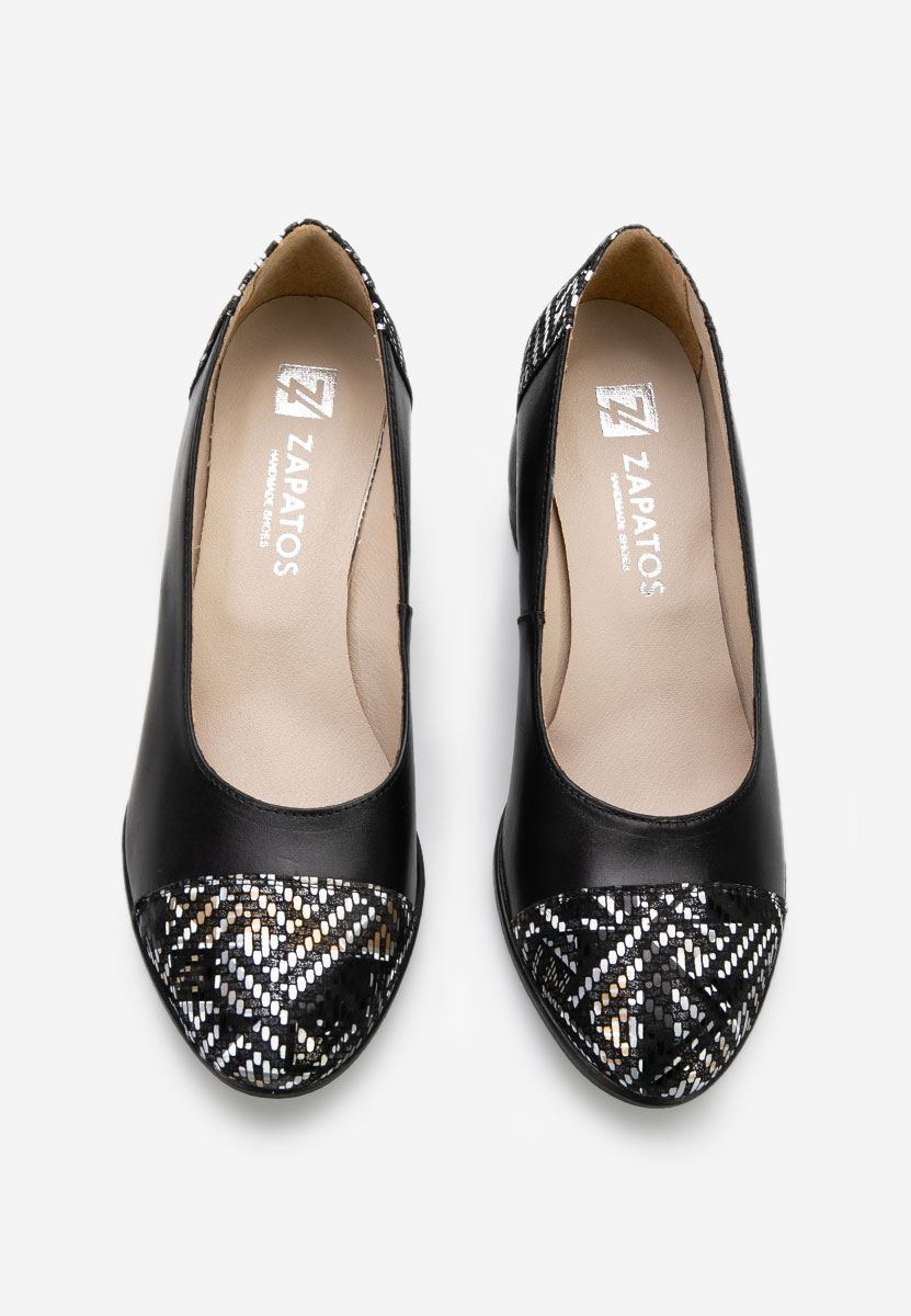 Γόβες με χοντρό τακούνι Judy V7 μαύρα