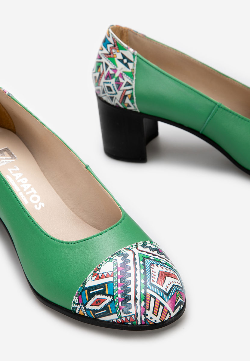 Γόβες με χοντρό τακούνι Judy πρασινο