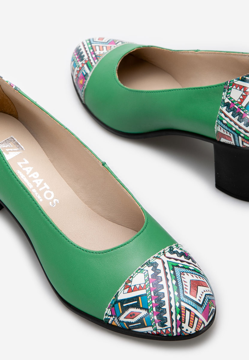 Γόβες με χοντρό τακούνι Judy πρασινο