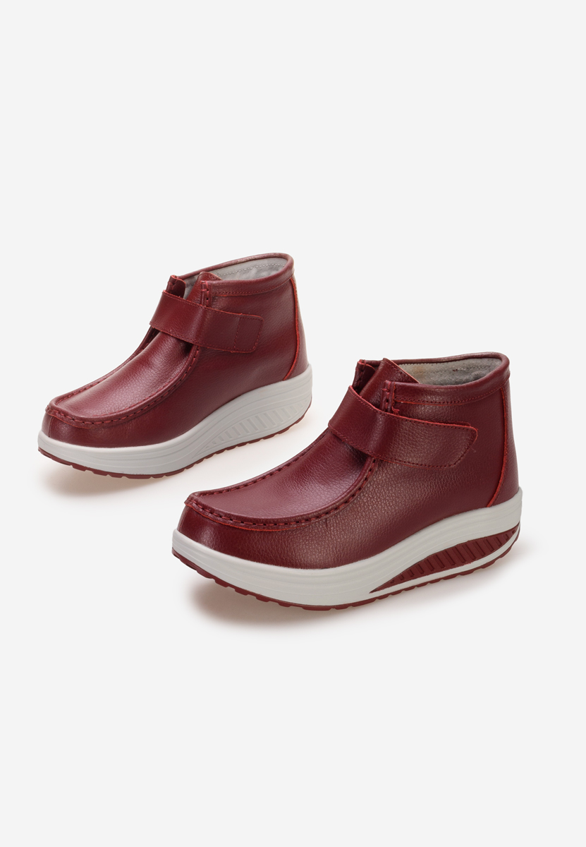 Γυναικεία δερμάτινα μποτάκια Valara μπορντό