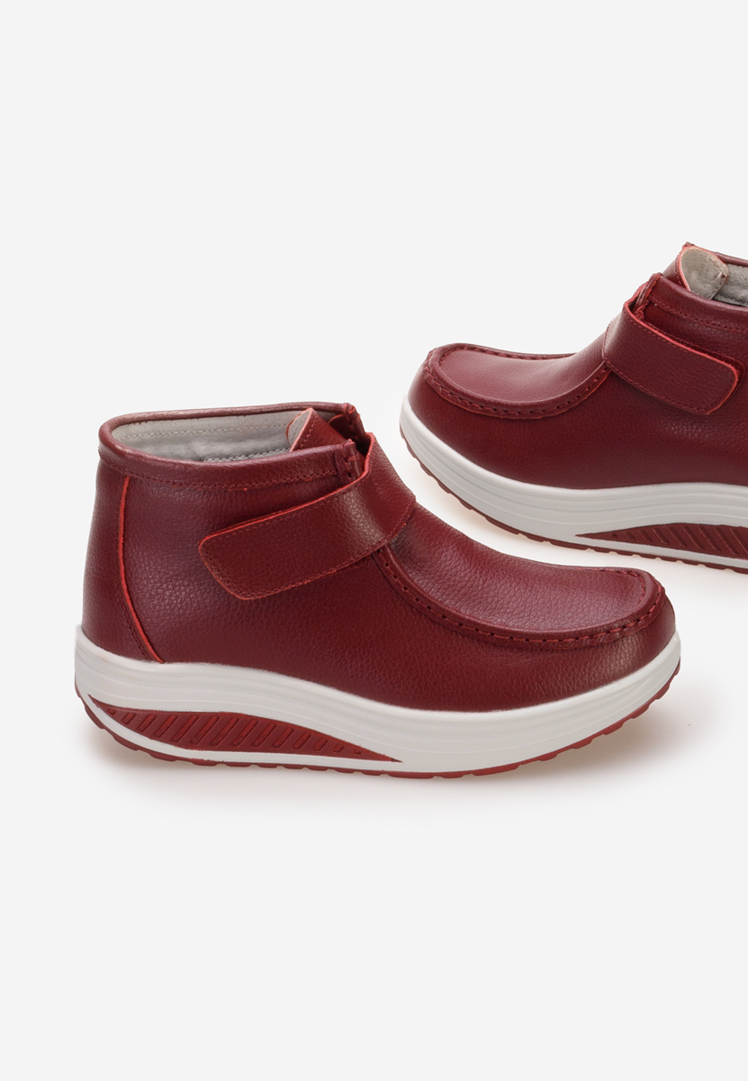 Γυναικεία δερμάτινα μποτάκια Valara μπορντό