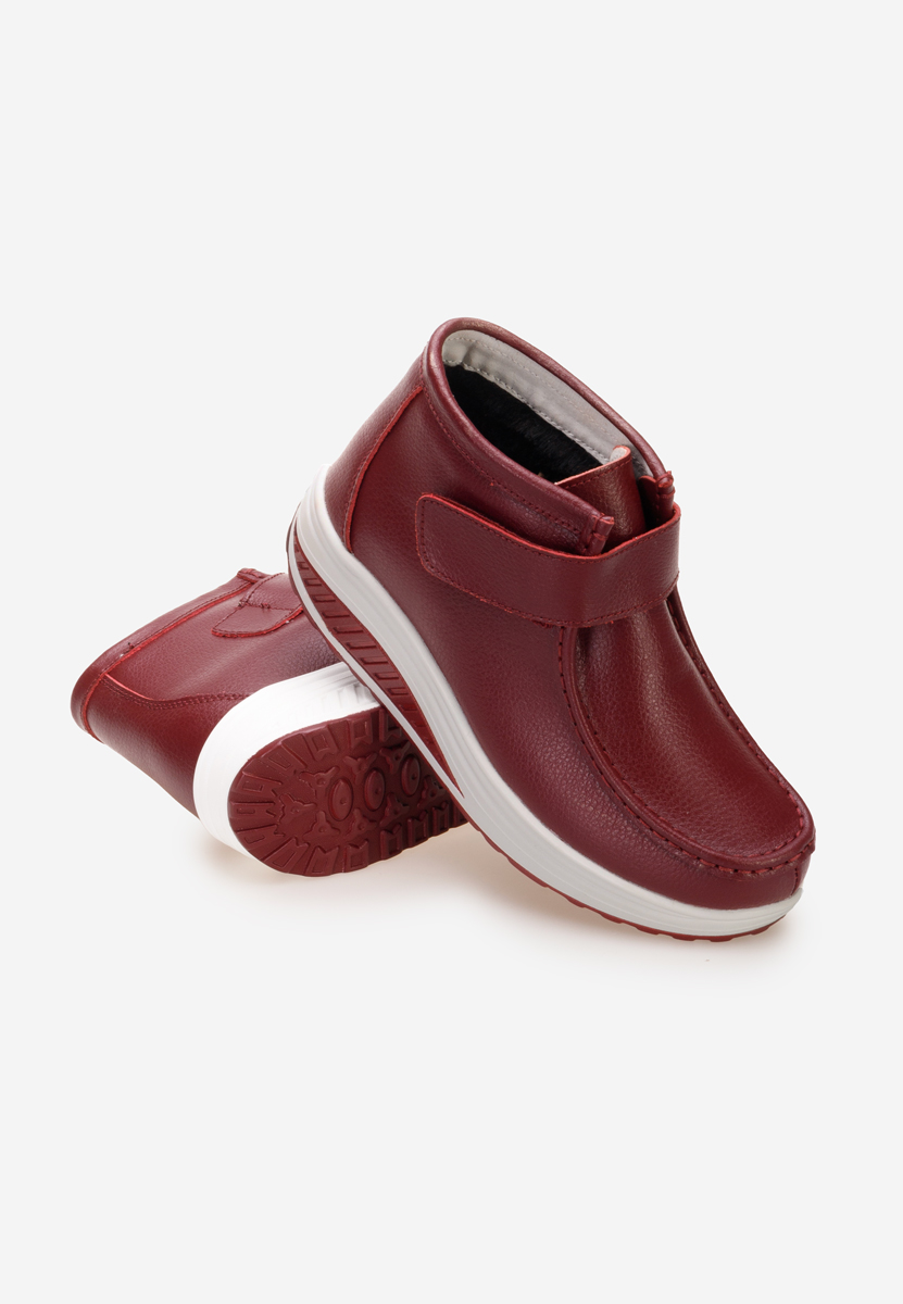 Γυναικεία δερμάτινα μποτάκια Valara μπορντό