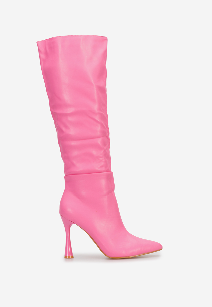 Μπότες με λεπτό τακούνι Freyja ροζ