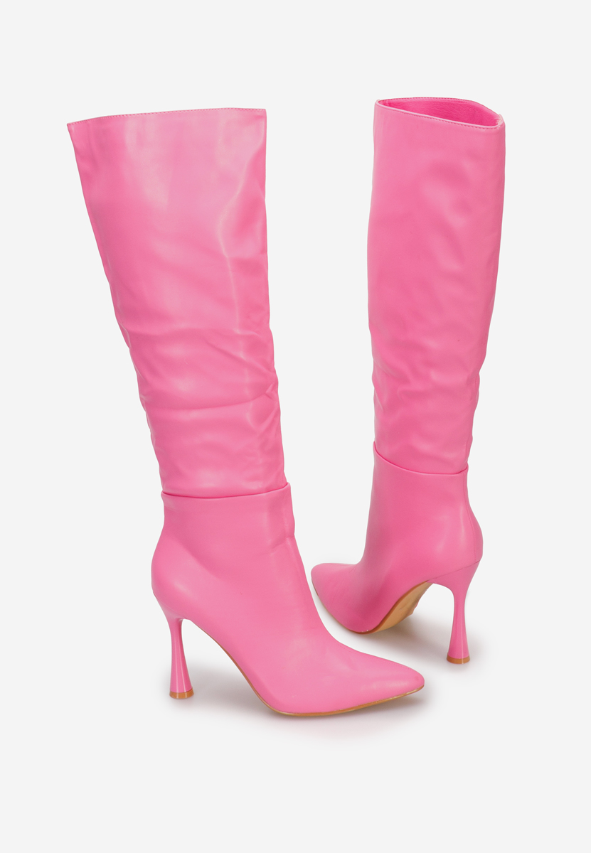 Μπότες με λεπτό τακούνι Freyja ροζ