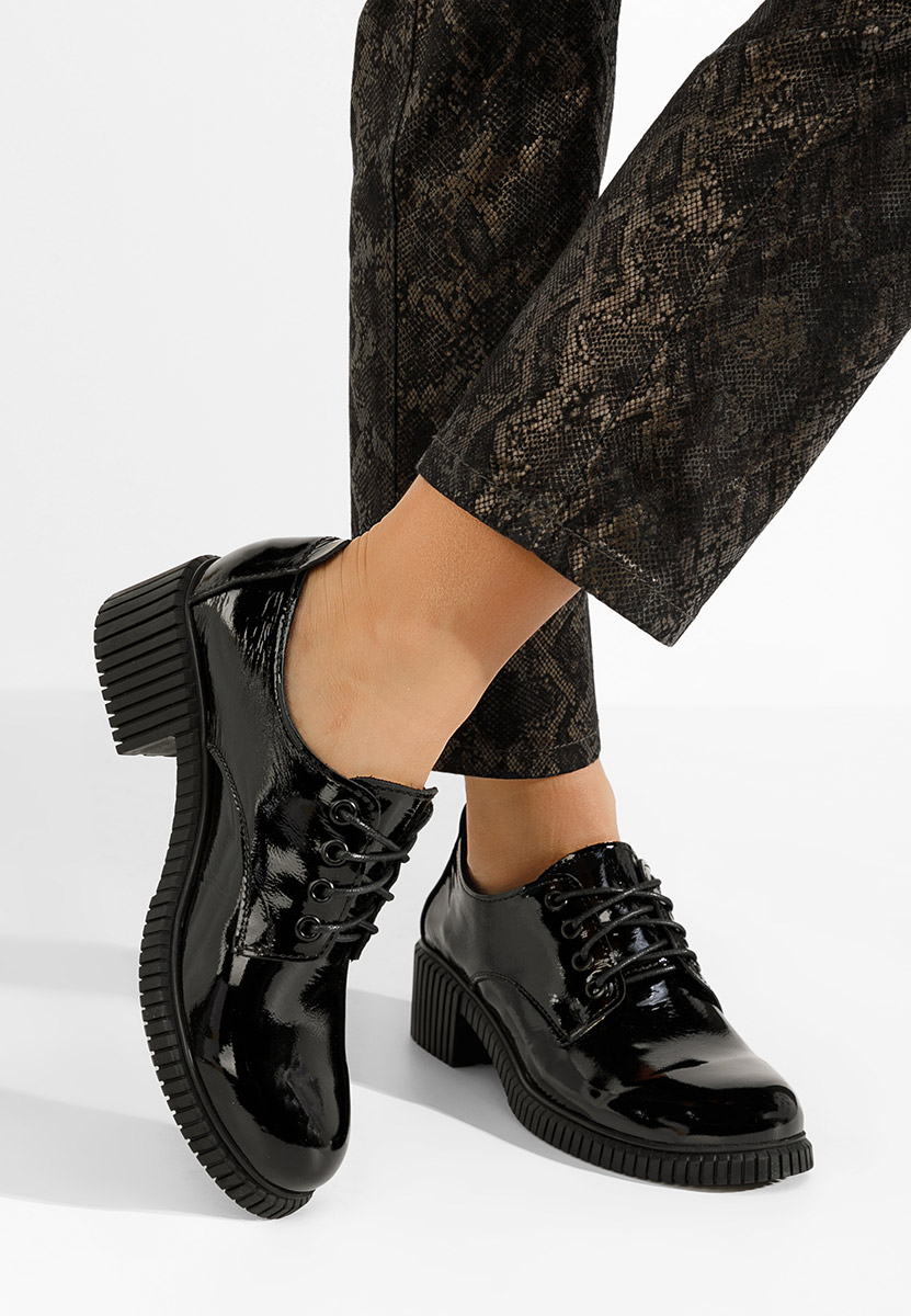 Γόβες με κορδόνια Roanne V2 μαύρα