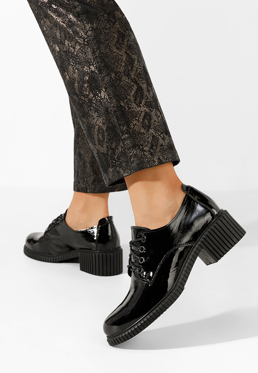 Γόβες με κορδόνια Roanne V2 μαύρα