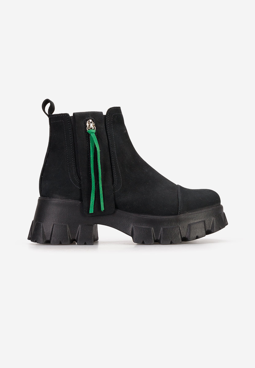 Γυναικεία δερμάτινα μποτάκια Endless V2 Μαύρα