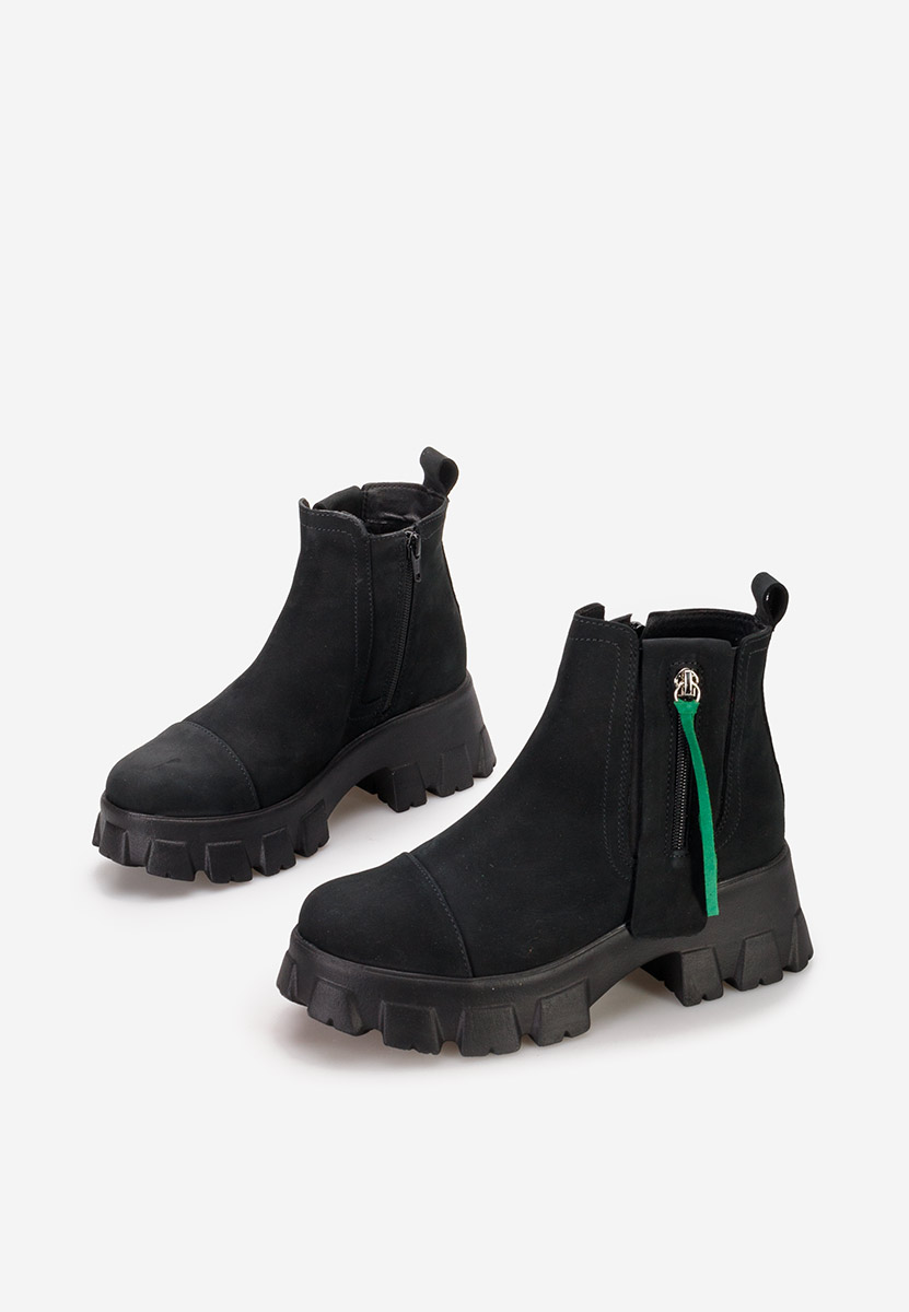 Γυναικεία δερμάτινα μποτάκια Endless V2 Μαύρα