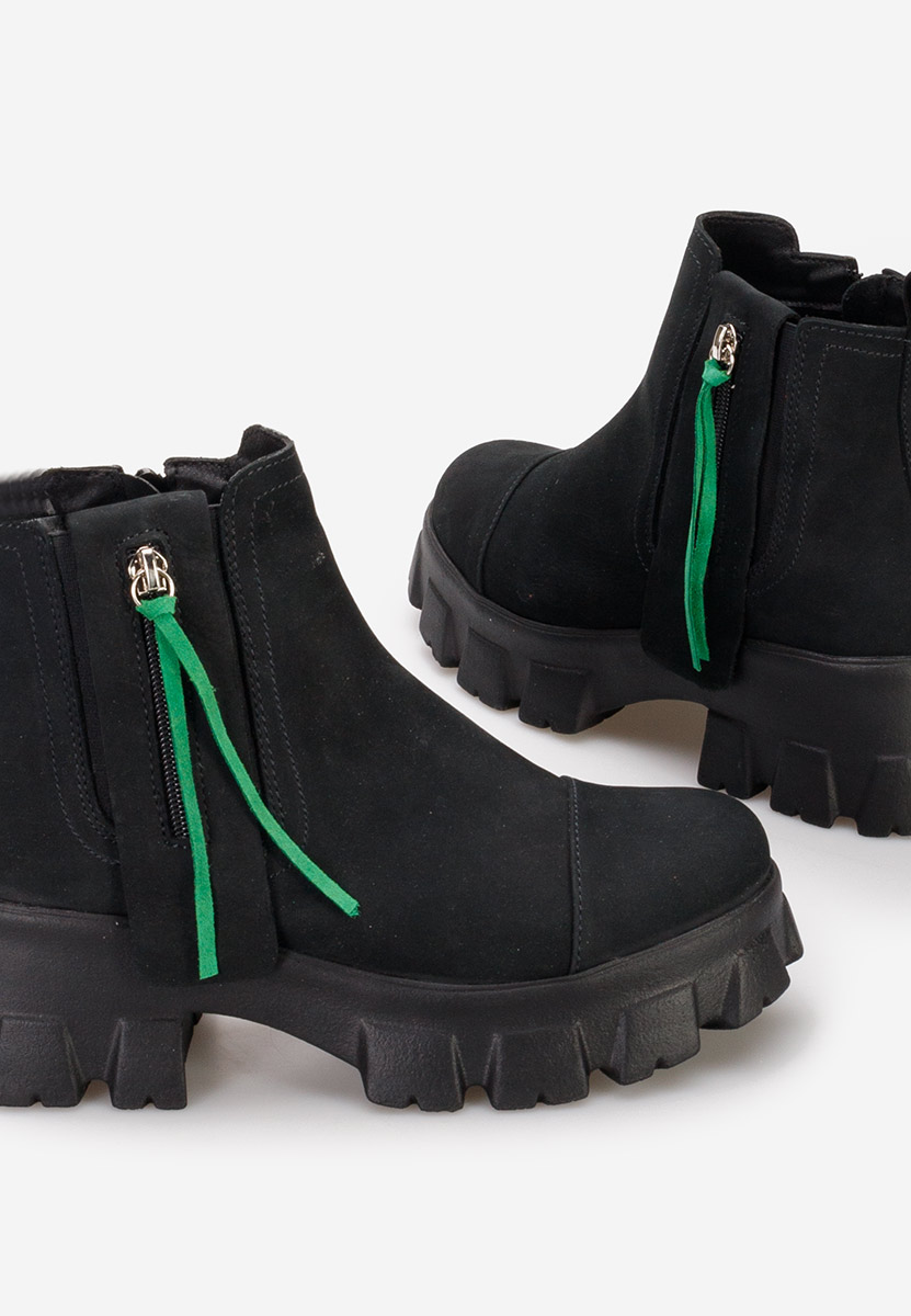 Γυναικεία δερμάτινα μποτάκια Endless V2 Μαύρα