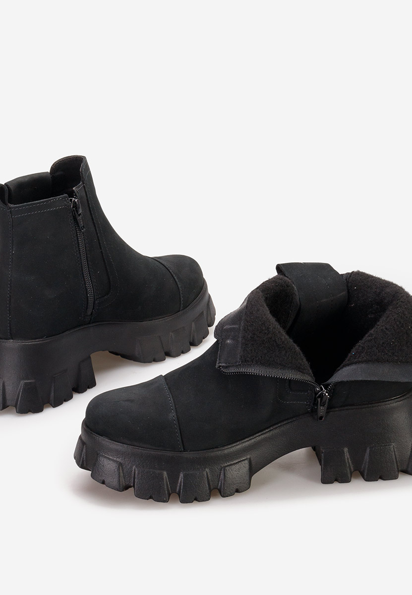 Γυναικεία δερμάτινα μποτάκια Endless V2 Μαύρα