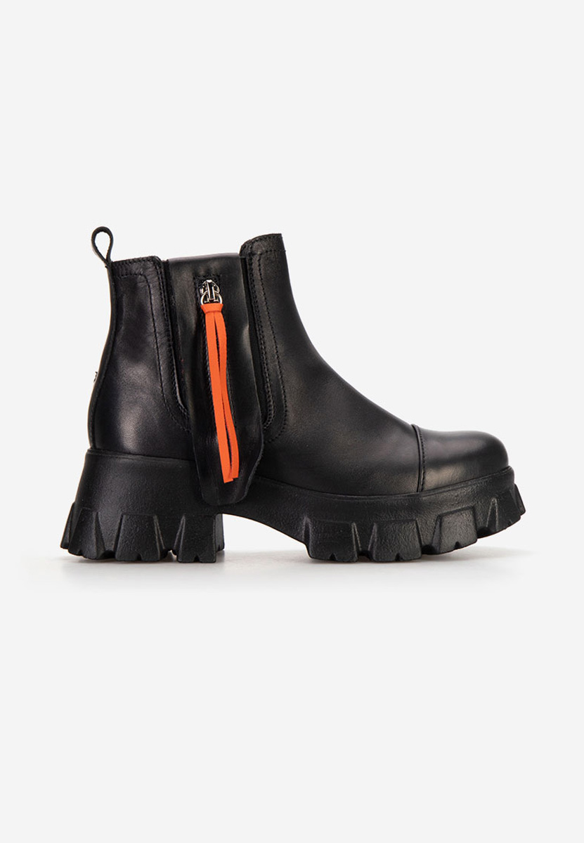 Γυναικεία δερμάτινα μποτάκια Endless Μαύρα