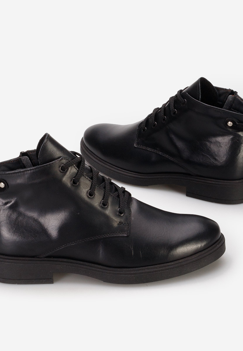 Ανδρικές δερμάτινες μπότες Fresco Μαύρα