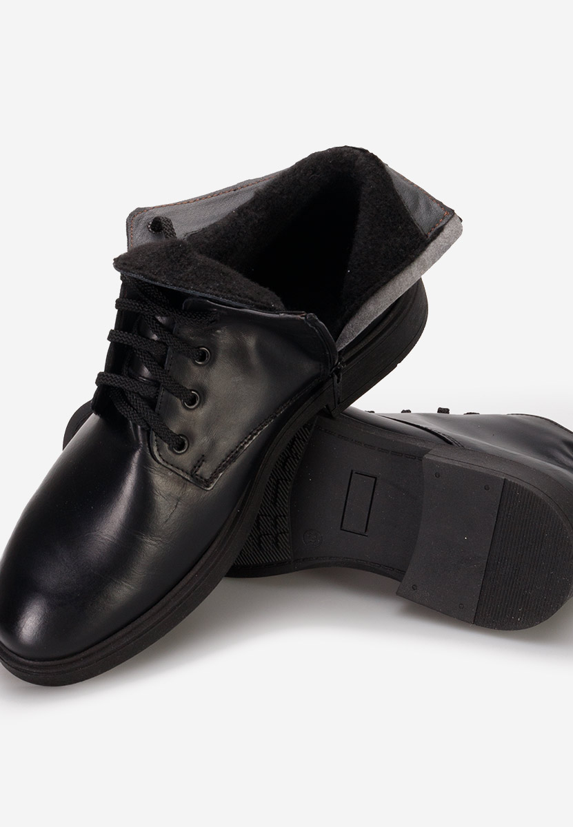 Ανδρικές δερμάτινες μπότες Fresco Μαύρα