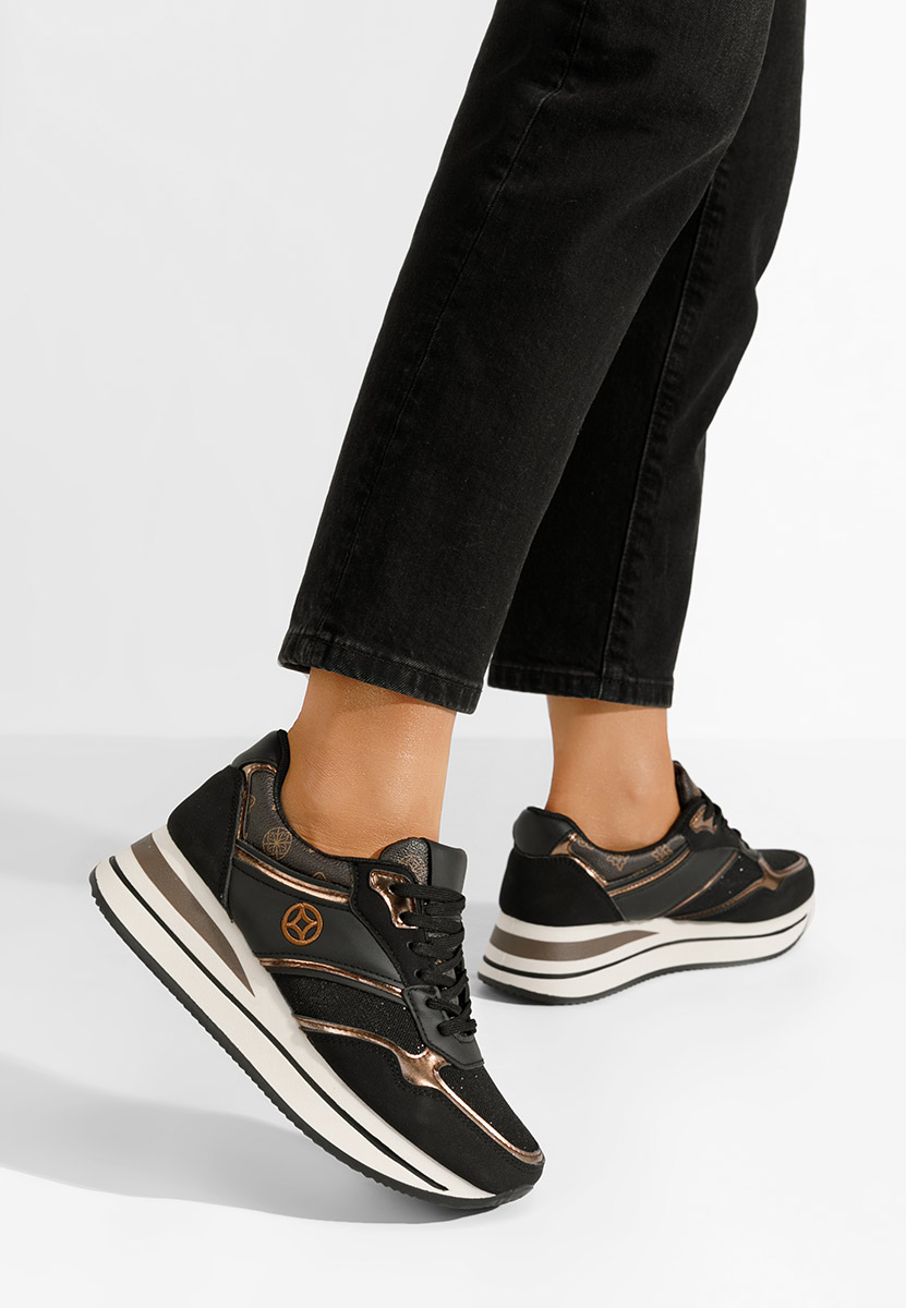 Sneakers με πλατφόρμα Releh μαύρα