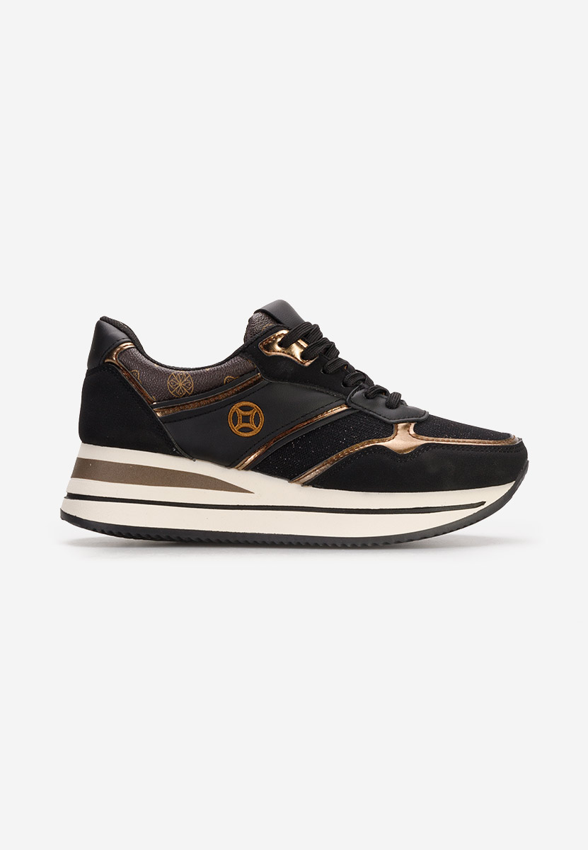 Sneakers με πλατφόρμα Releh μαύρα
