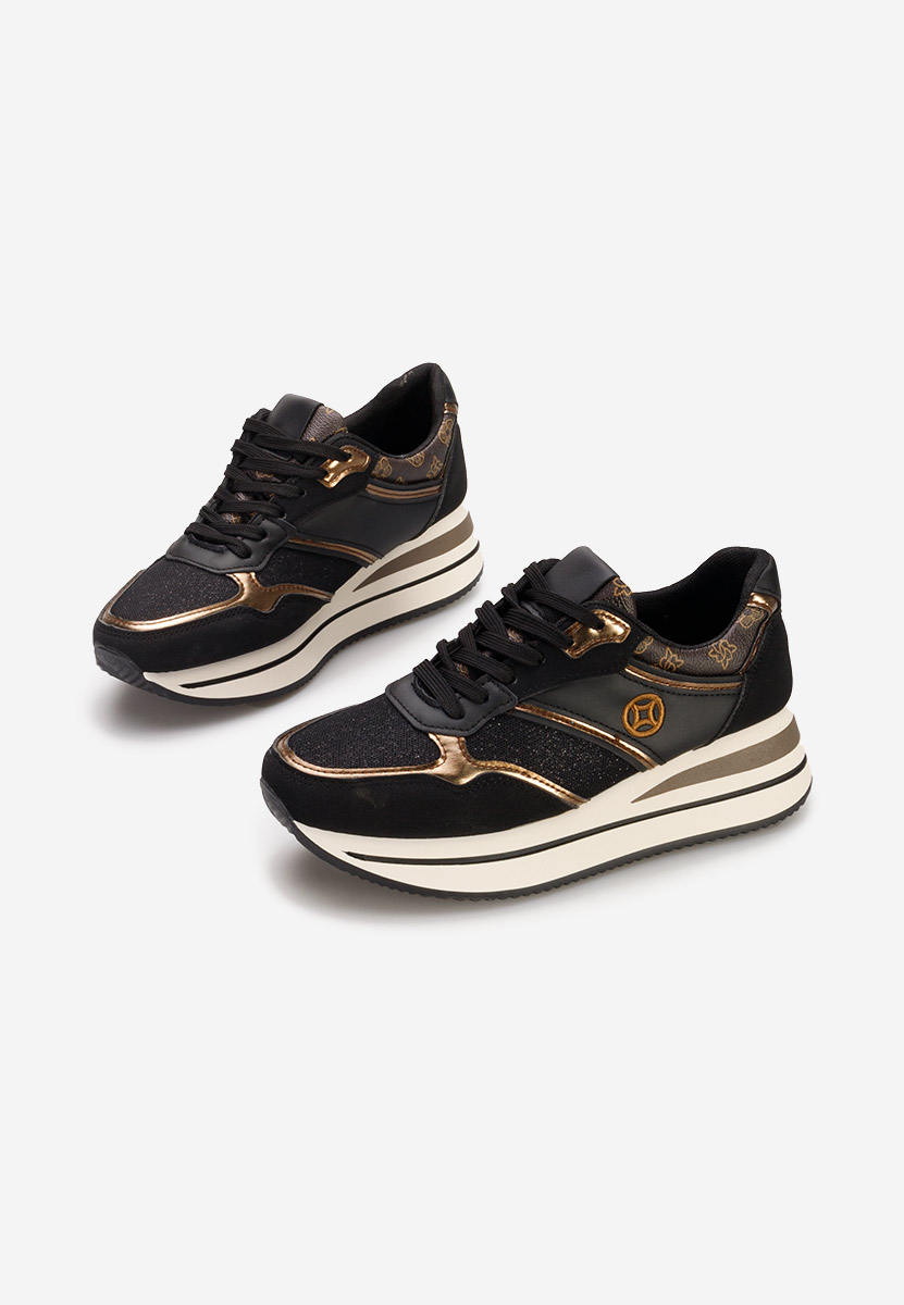 Sneakers με πλατφόρμα Releh μαύρα