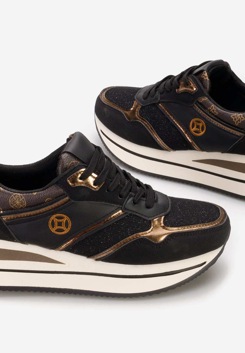 Sneakers με πλατφόρμα Releh μαύρα