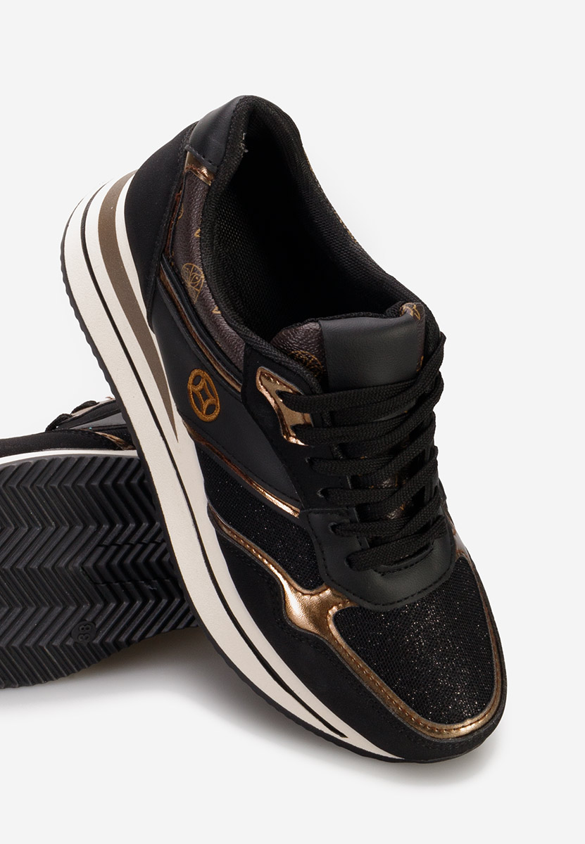 Sneakers με πλατφόρμα Releh μαύρα