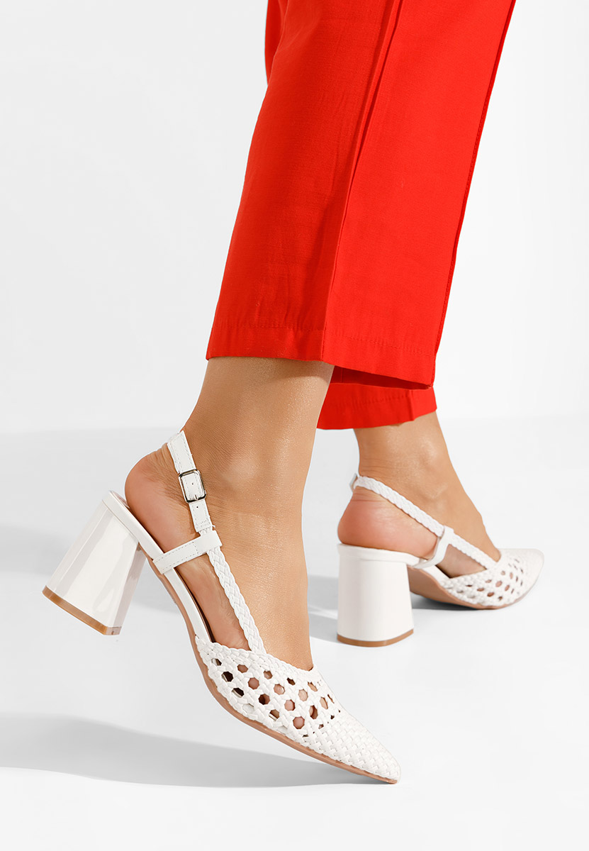 Γόβες slingback Letira λευκά