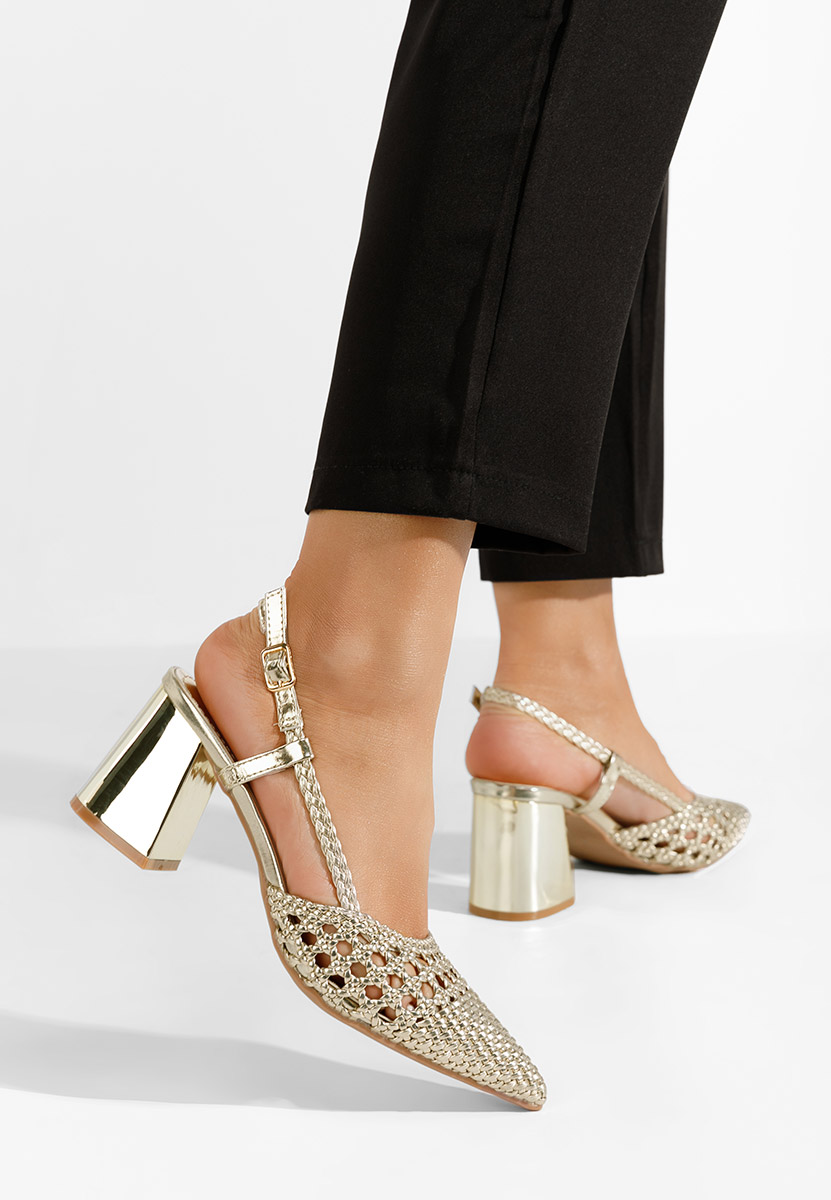 Γόβες slingback Letira χρυσο