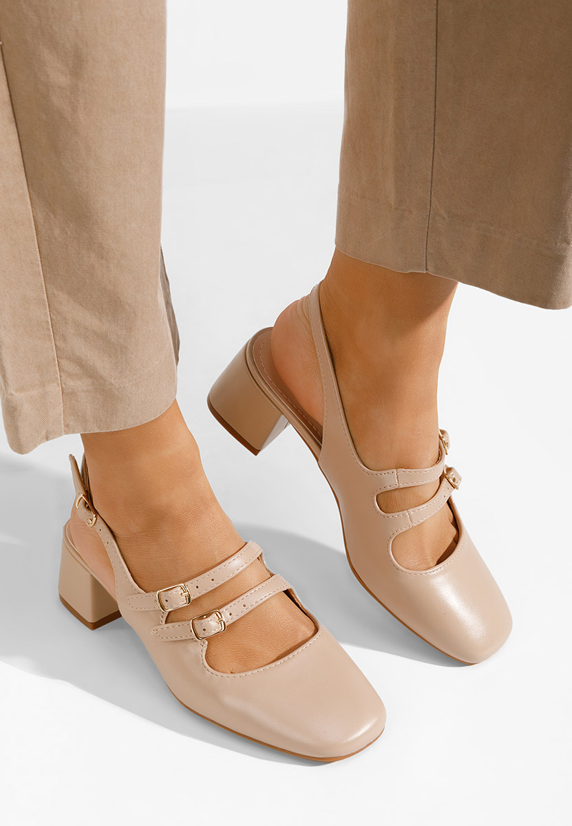 Γόβες slingback Sivida μπεζ