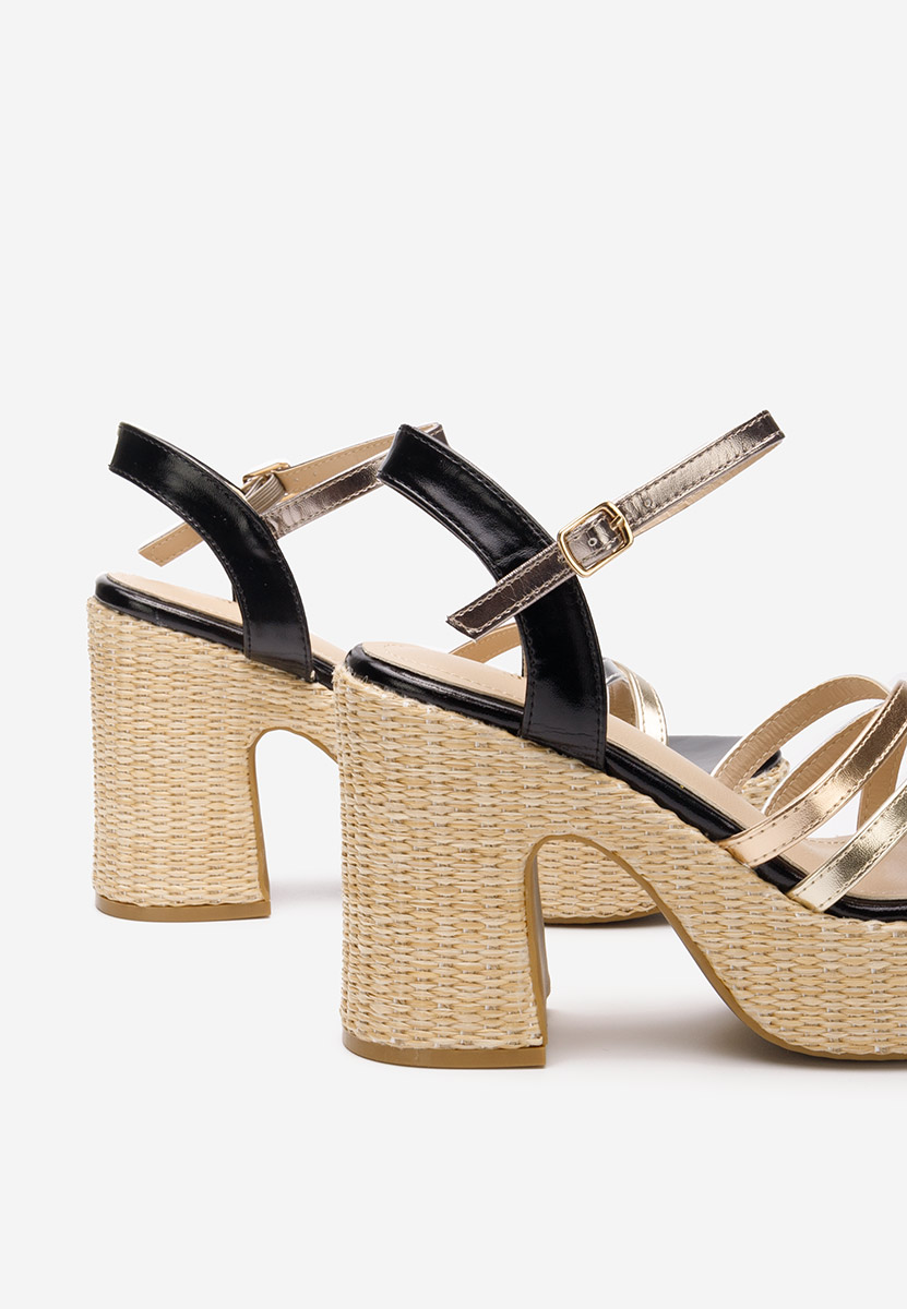 Πέδιλα με χοντρο τακουνι Alca Μαύρα