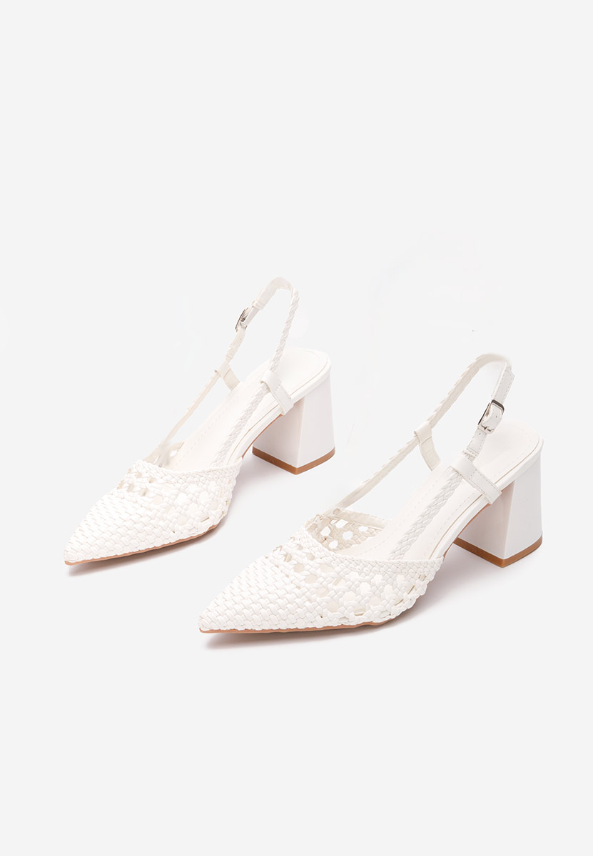 Γόβες slingback Letira λευκά