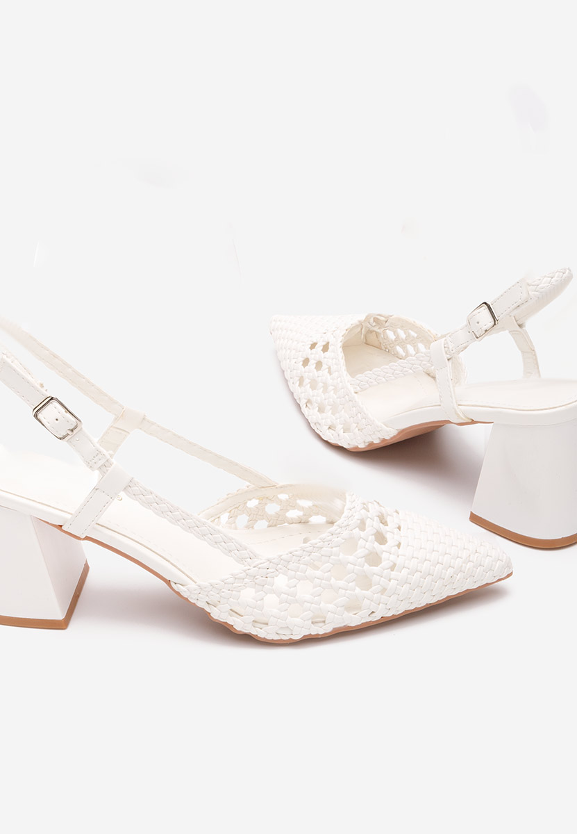 Γόβες slingback Letira λευκά