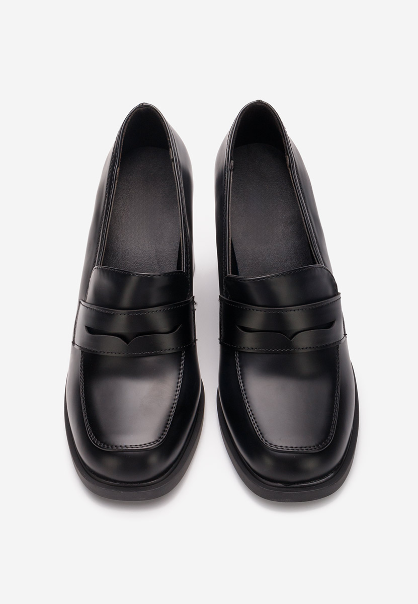 Loafers γυναικεια με τακουνι Odesia V2 μαύρα