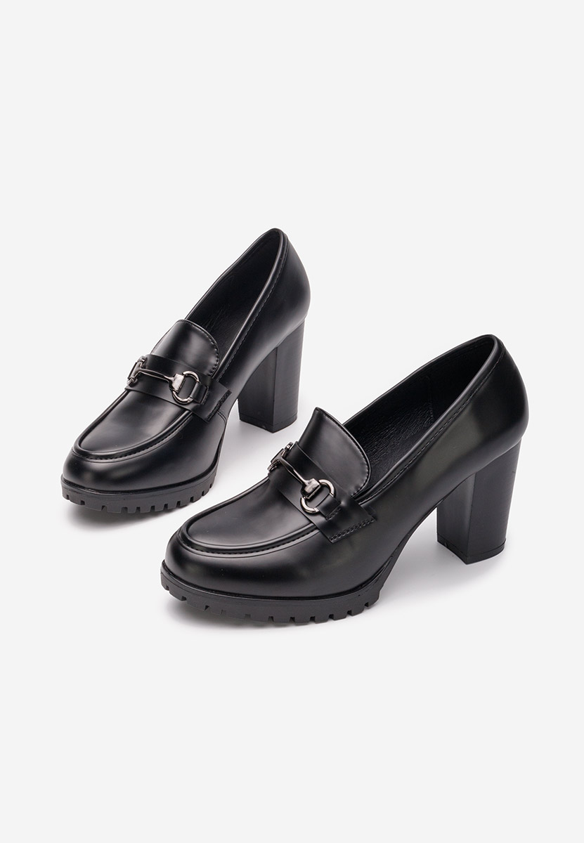 Loafers με τακουνι Lorena μαύρα