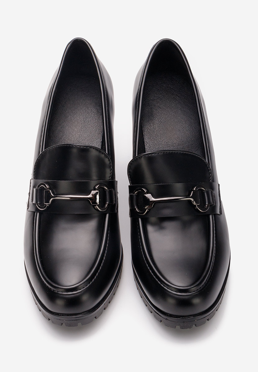 Loafers με τακουνι Lorena μαύρα