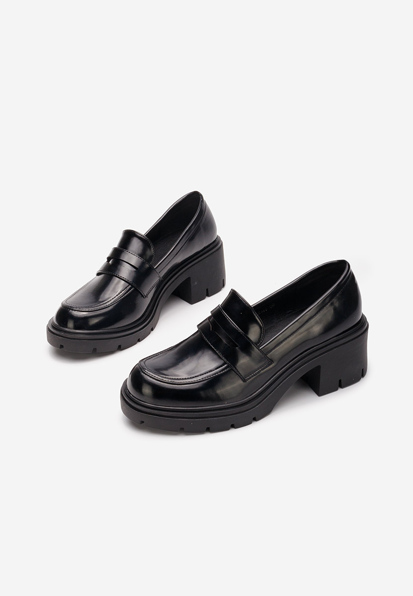 Loafers γυναικεια με τακουνι Naera V3 μαύρα