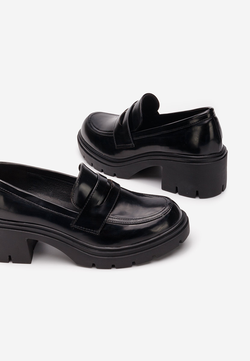 Loafers γυναικεια με τακουνι Naera V3 μαύρα