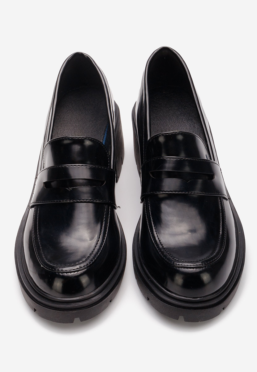 Loafers γυναικεια με τακουνι Naera V3 μαύρα