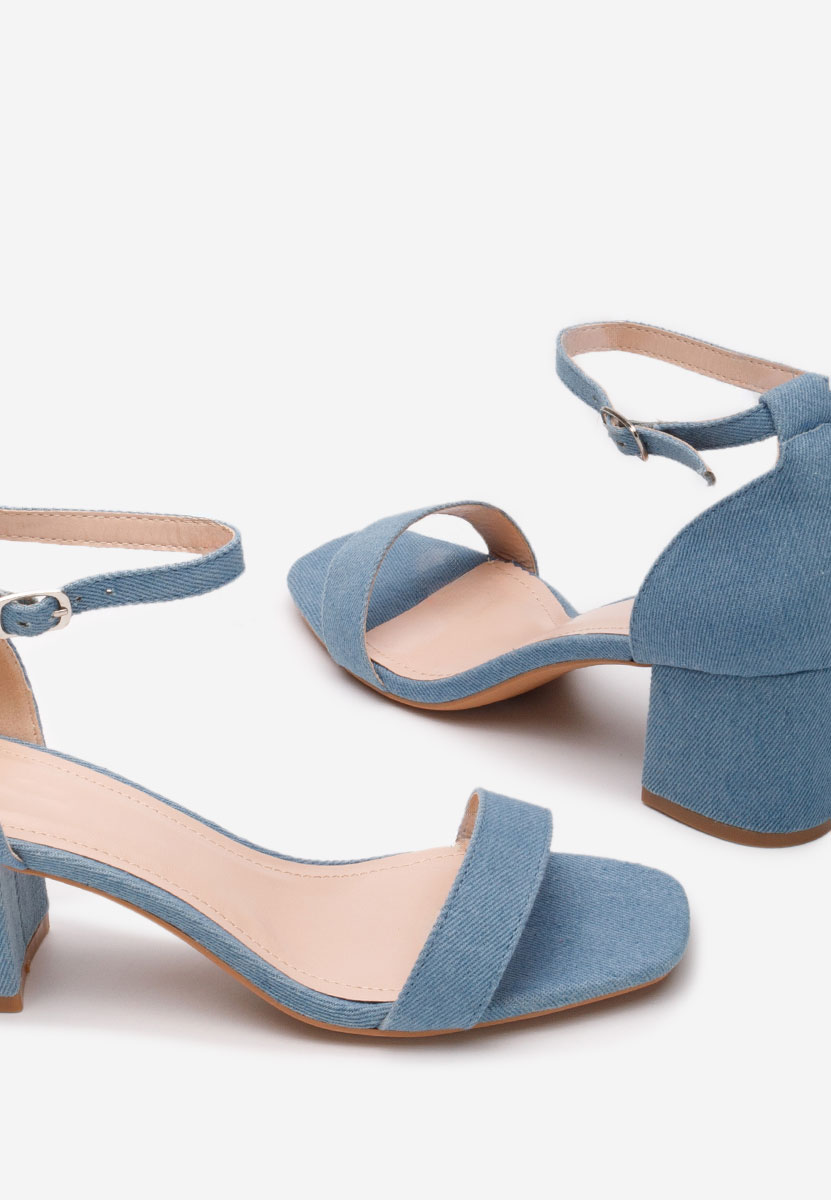 Πέδιλα με χοντρο τακουνι Lilea V3 Τζιν