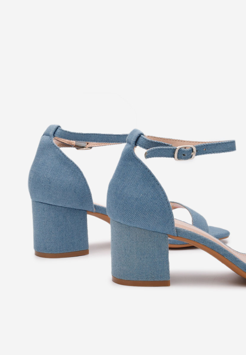 Πέδιλα με χοντρο τακουνι Lilea V3 Τζιν