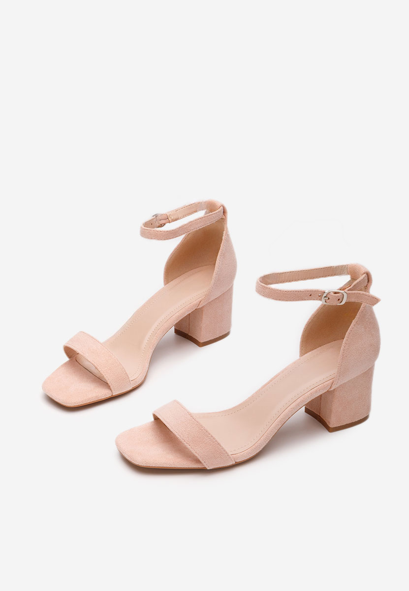 Πέδιλα με χοντρο τακουνι Lilea V3 ροζ