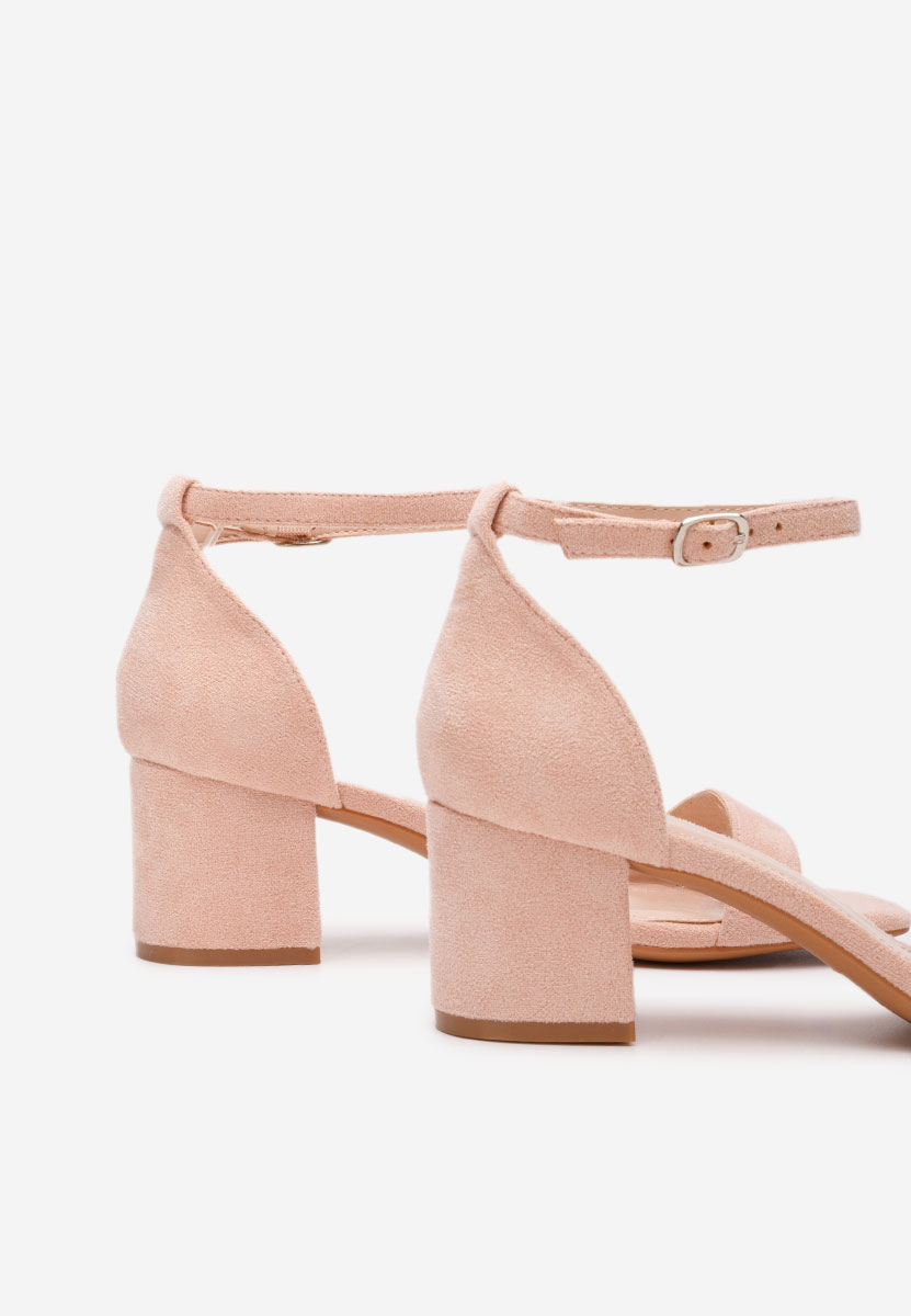 Πέδιλα με χοντρο τακουνι Lilea V3 ροζ