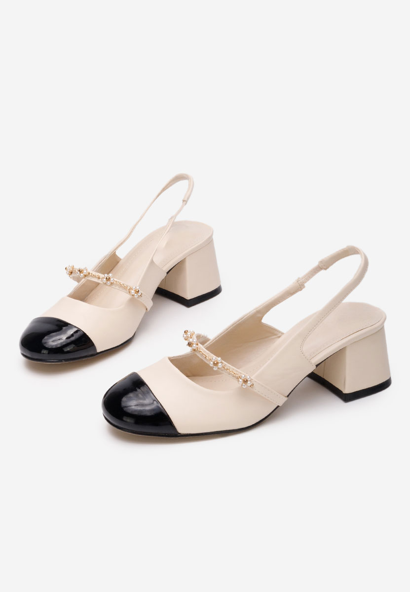 Γόβες slingback Paecia μπεζ