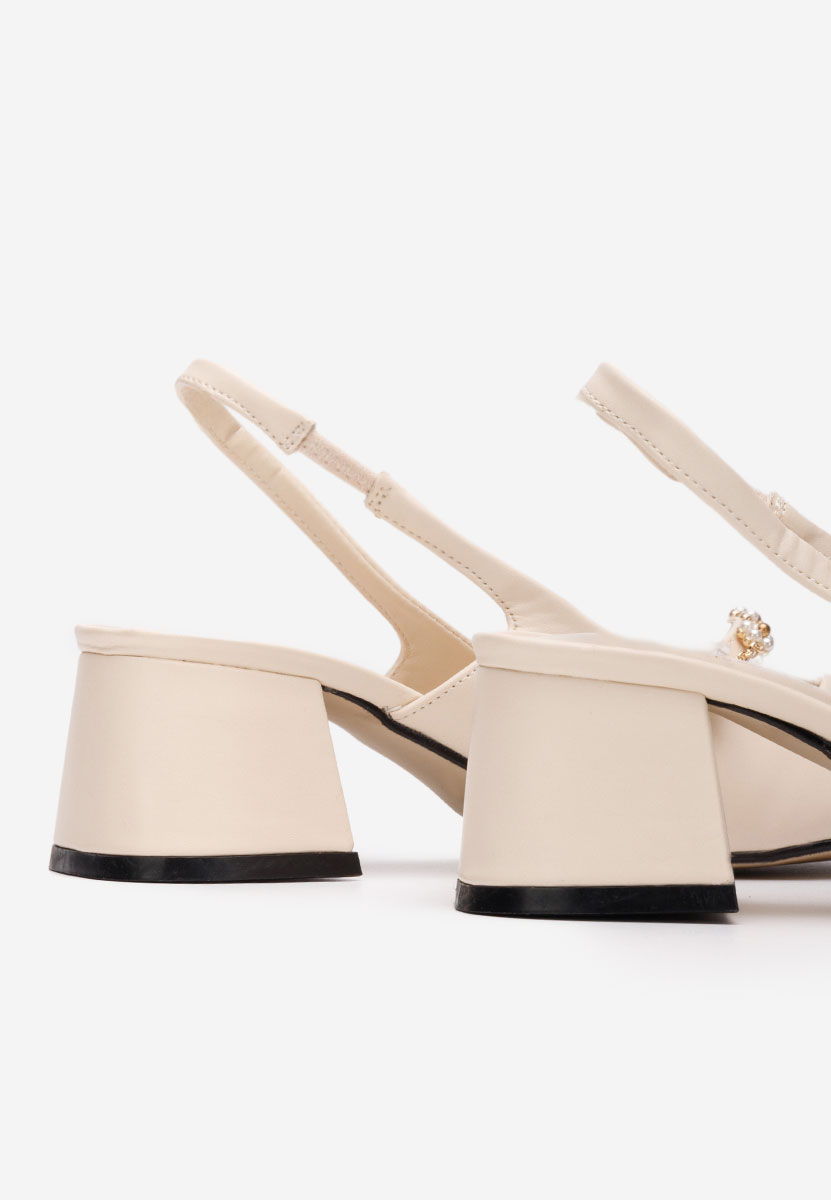 Γόβες slingback Paecia μπεζ