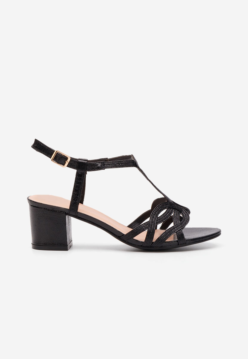 Πέδιλα με χοντρο τακουνι Siltia Μαύρα