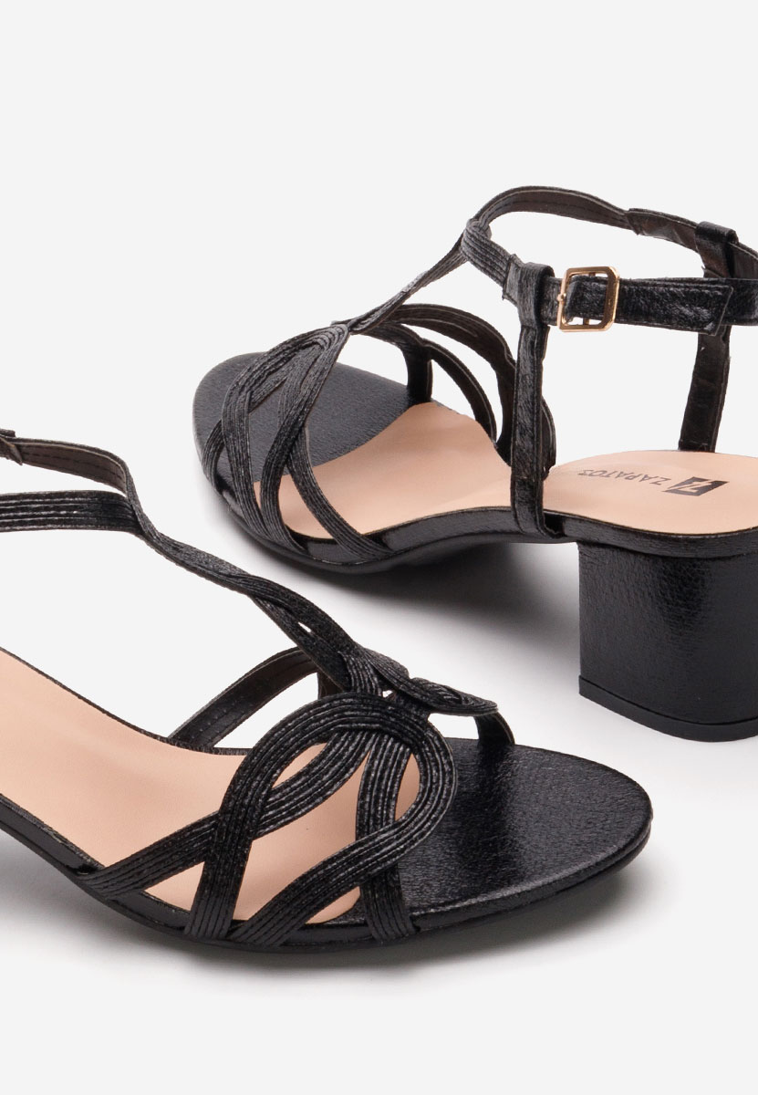 Πέδιλα με χοντρο τακουνι Siltia Μαύρα