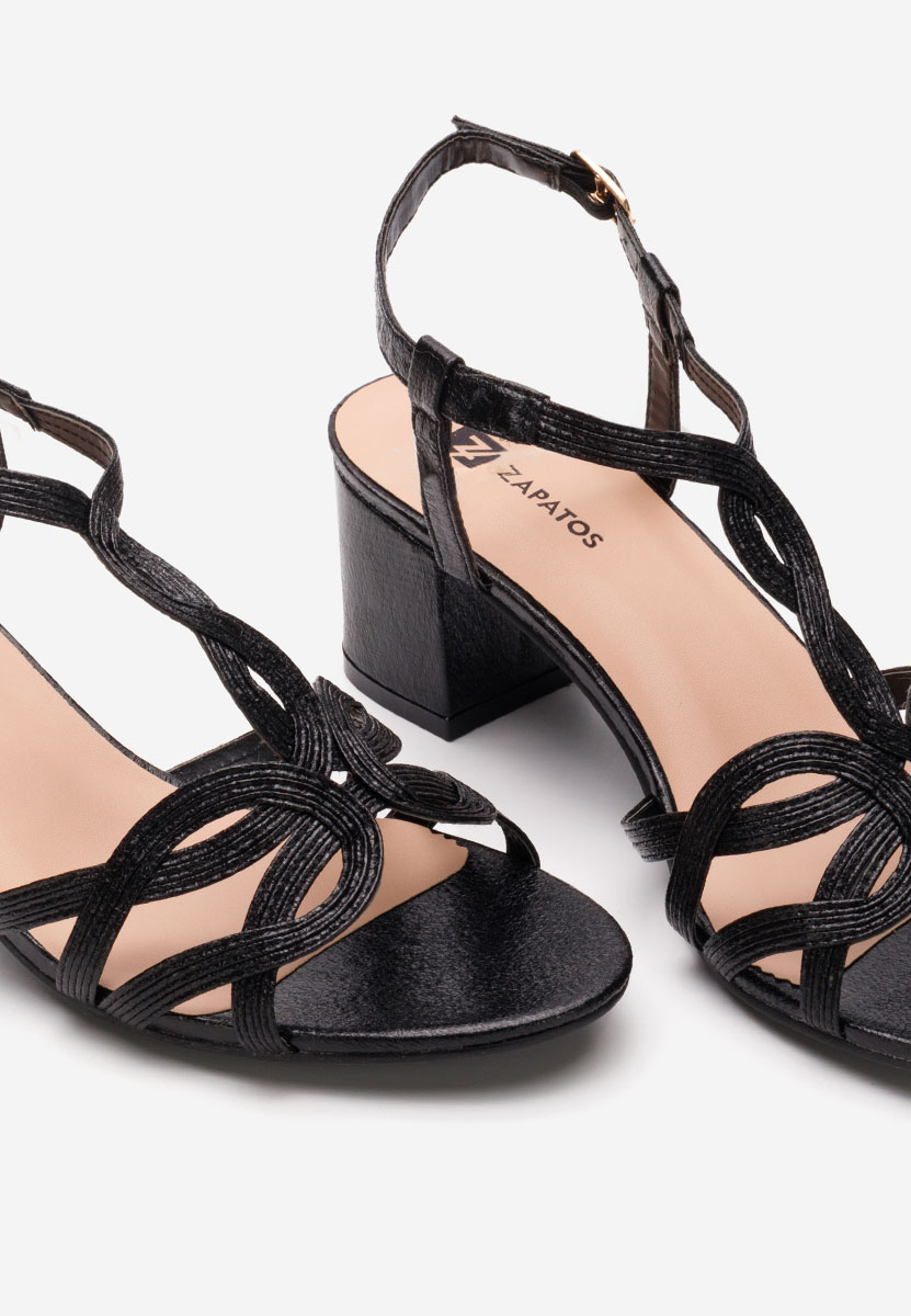 Πέδιλα με χοντρο τακουνι Siltia Μαύρα