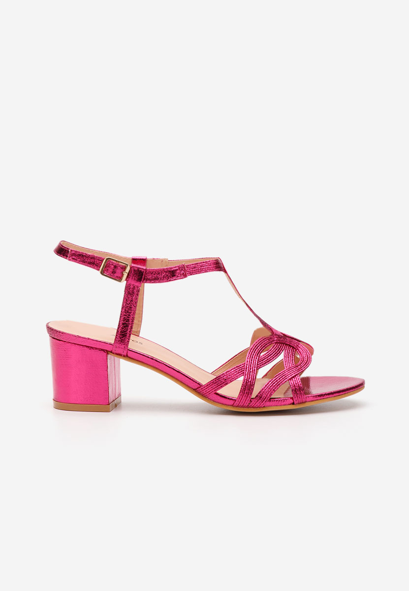 Πέδιλα με χοντρο τακουνι Siltia φουξια