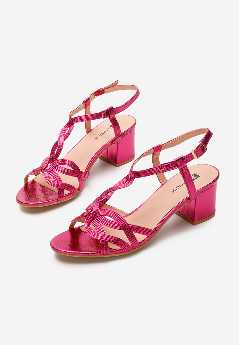 Πέδιλα με χοντρο τακουνι Siltia φουξια