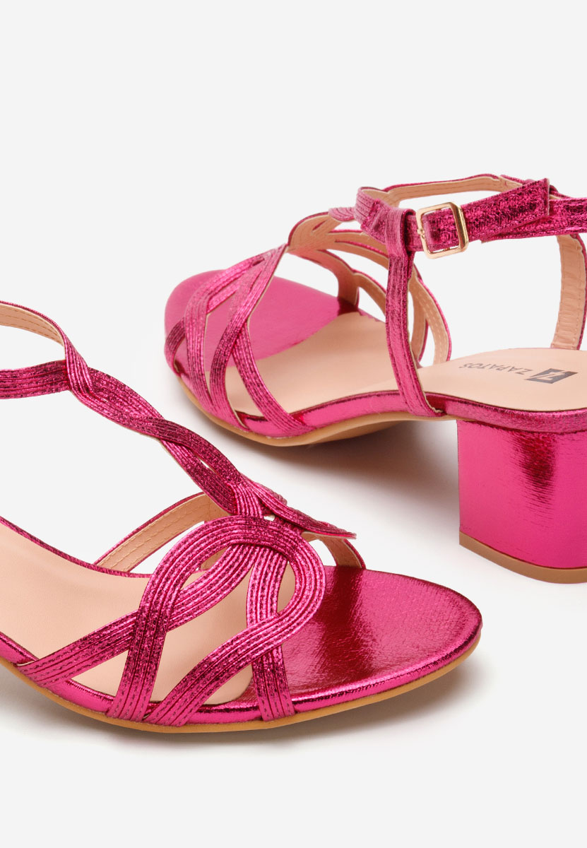 Πέδιλα με χοντρο τακουνι Siltia φουξια