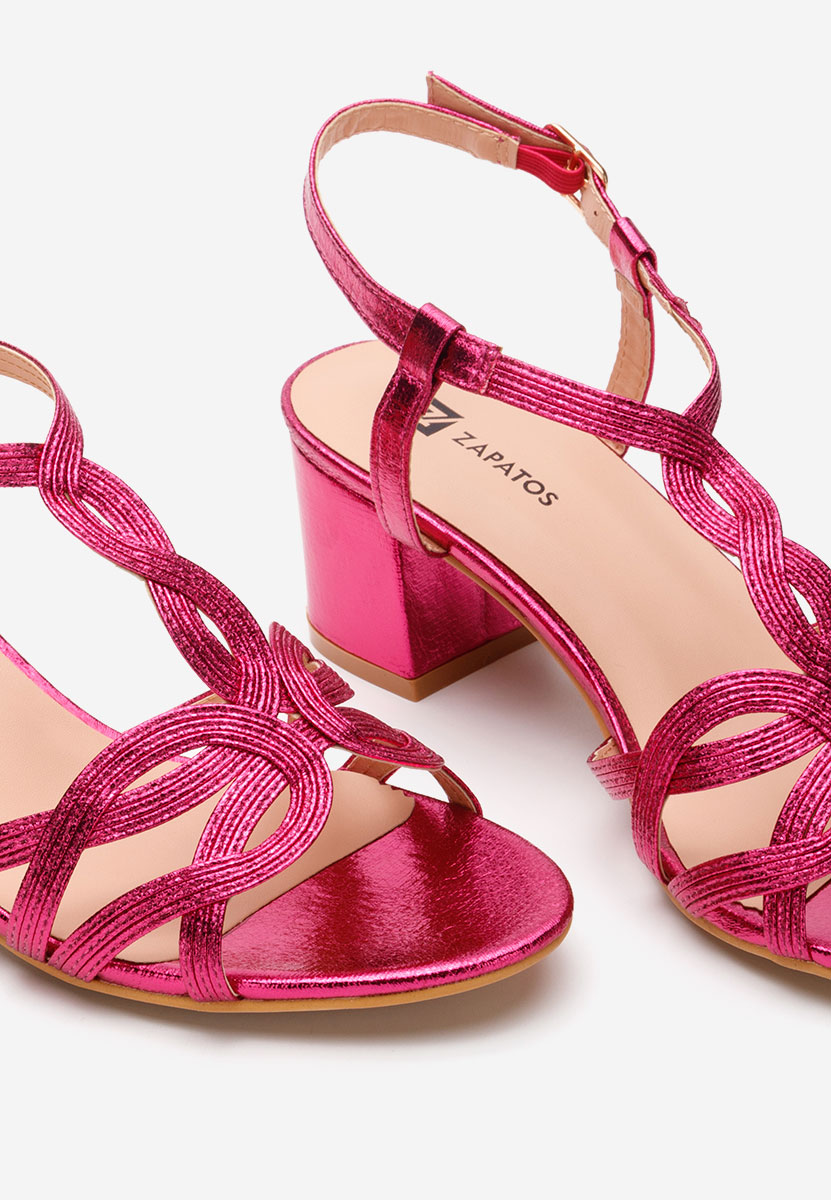 Πέδιλα με χοντρο τακουνι Siltia φουξια