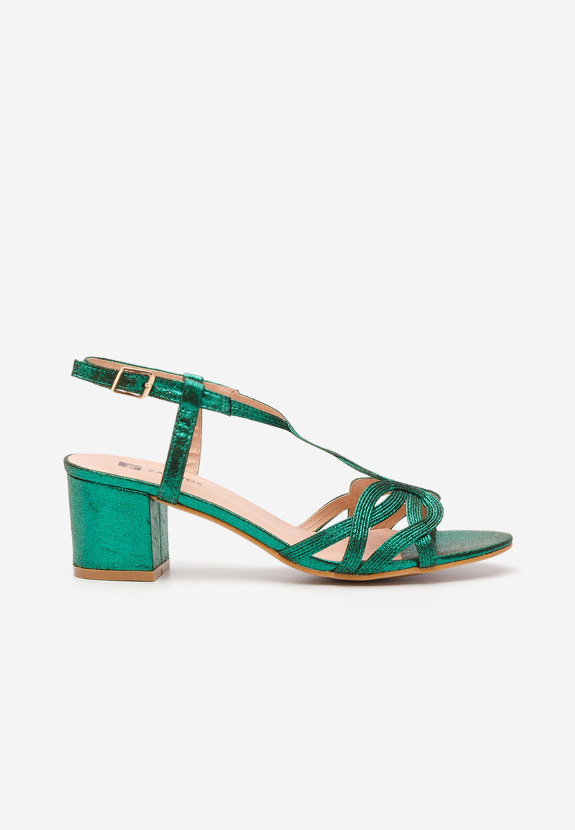 Πέδιλα με χοντρο τακουνι Siltia πρασινο