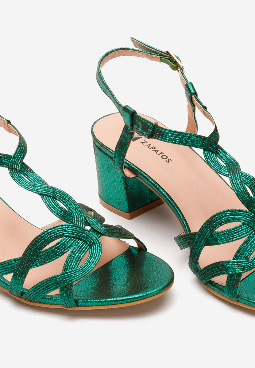 Πέδιλα με χοντρο τακουνι Siltia πρασινο