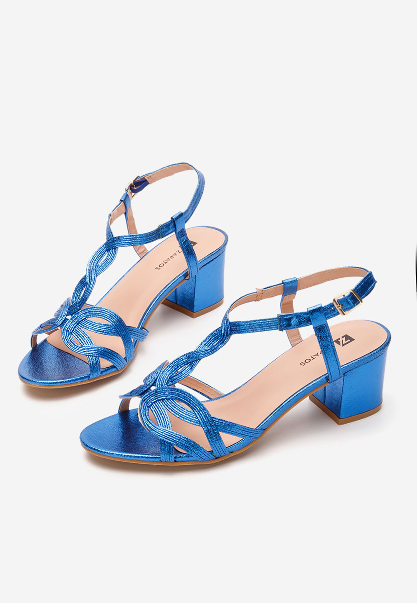 Πέδιλα με χοντρο τακουνι Siltia μπλε